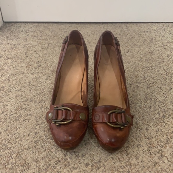 Frye Brown leather Liv Pump heeled pump shoes 7.5 - Picture 2 of 8